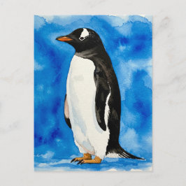 Happy Schattigee Penguin Waterverf Briefkaart