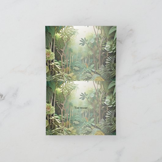 Happy Schattigee wilde krokodil Oerwoud Bomen Mooi Bedankkaart (Binnen)