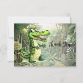 Happy Schattigee wilde krokodil Oerwoud Bomen Mooi Bedankkaart (Voorkant)