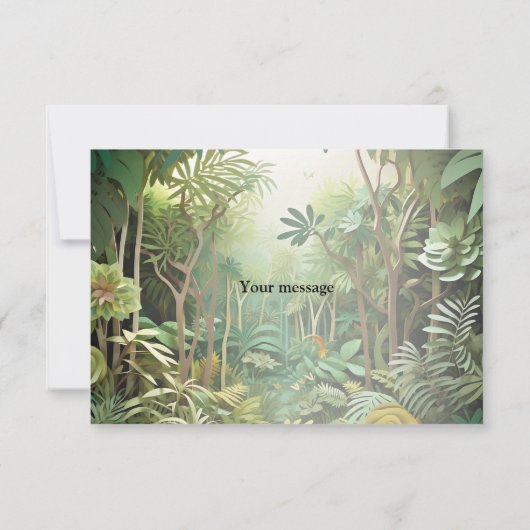 Happy Schattigee wilde krokodil Oerwoud Bomen Mooi Bedankkaart (Achterkant)