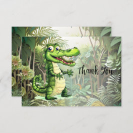 Happy Schattigee wilde krokodil Oerwoud Bomen Mooi Bedankkaart