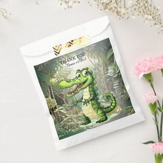 Happy Schattigee wilde krokodil Oerwoud Bomen Mooi Bedankzakje (Gezegeld)