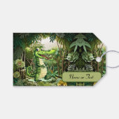 Happy Schattigee wilde krokodil Oerwoud Bomen Mooi Cadeaulabel (Voorkant (Horizontaal))