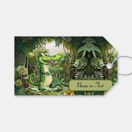 Happy Schattigee wilde krokodil Oerwoud Bomen Mooi Cadeaulabel