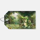Happy Schattigee wilde krokodil Oerwoud Bomen Mooi Cadeaulabel (Achterkant Horizontaal)