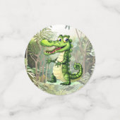 Happy Schattigee wilde krokodil Oerwoud Bomen Mooi Confetti (Kleine voorkant)