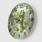 Happy Schattigee wilde krokodil Oerwoud Bomen Mooi Grote Klok (Hoek)