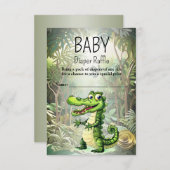 Happy Schattigee wilde krokodil Oerwoud Bomen Mooi Informatiekaartje (Voorkant / Achterkant)
