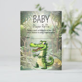 Happy Schattigee wilde krokodil Oerwoud Bomen Mooi Informatiekaartje (Staand voorkant)