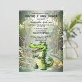 Happy Schattigee wilde krokodil Oerwoud Bomen Mooi Kaart (Staand voorkant)