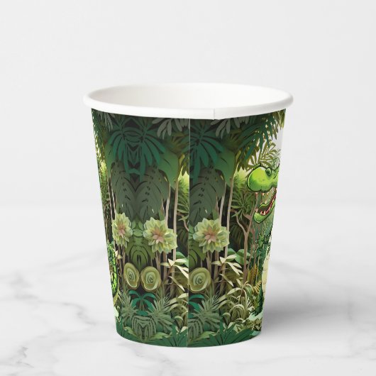 Happy Schattigee wilde krokodil Oerwoud Bomen Mooi Papieren Bekers (Rechts)