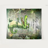 Happy Schattigee wilde krokodil Oerwoud Bomen Mooi Wandkleed (Voorkant (horizontaal))