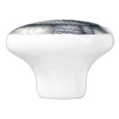 Happy Schnauzer in een sjaal Winter Art Keramische Knop (Zijkant)