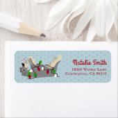 Happy Schnauzer kerstlamelabel Etiket (Insitu)