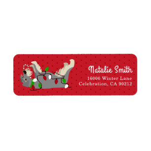 Happy Schnauzer kerstlamelabel Etiket