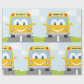Happy School Bus Cadeaupapier (Vlak)