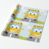 Happy School Bus Cadeaupapier (Uitgerold)