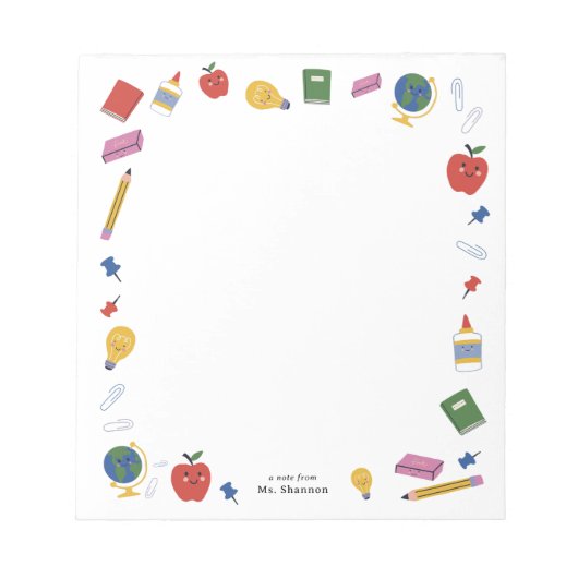 Happy School levert notitie van de leraar Notitieblok (Voorkant)