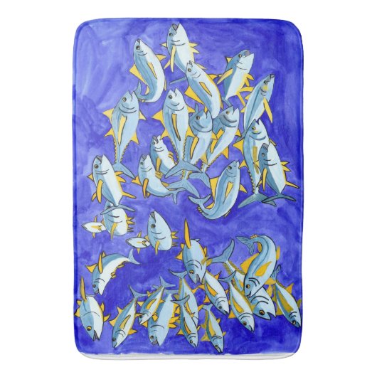 Happy School of Yellowfin Tuna Badmat (Voorkant Verticaal)