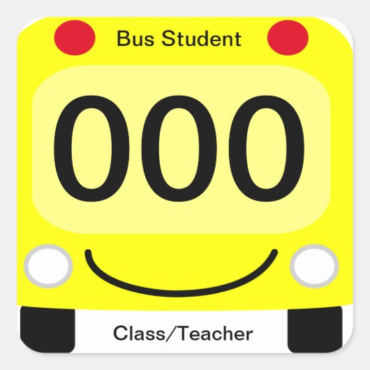 Happy Schoolbus Studentenbus Label Stickers (Voorkant)