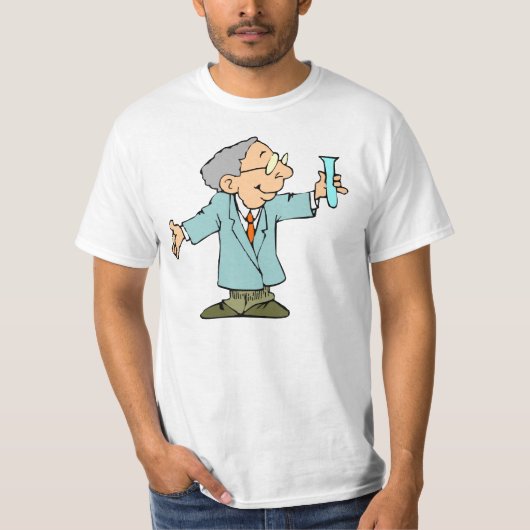 Happy Scientist Chemist Cartoon T-shirt (Voorkant)