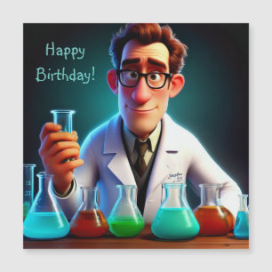 Happy Scientist Magnetische Verjaardag Kaart