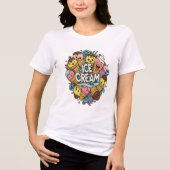 Happy Scoops Doodle Graphic T-shirt (Voorkant)