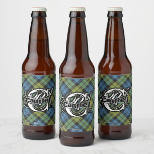 Happy Scotsman Campbell Familie Tartan Monogram Bier Etiket