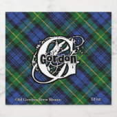 Happy Scotsman Clan Gordon Tartan Monogram Bier Etiket (Enkel label)