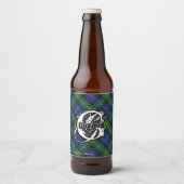 Happy Scotsman Clan Gordon Tartan Monogram Bier Etiket (Voorkant)