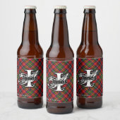 Happy Scotsman Clan Innes Tartan Monogram Bier Etiket (Flessen)