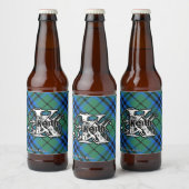 Happy Scotsman Clan Keith Tartan Monogram Bier Etiket (Flessen)