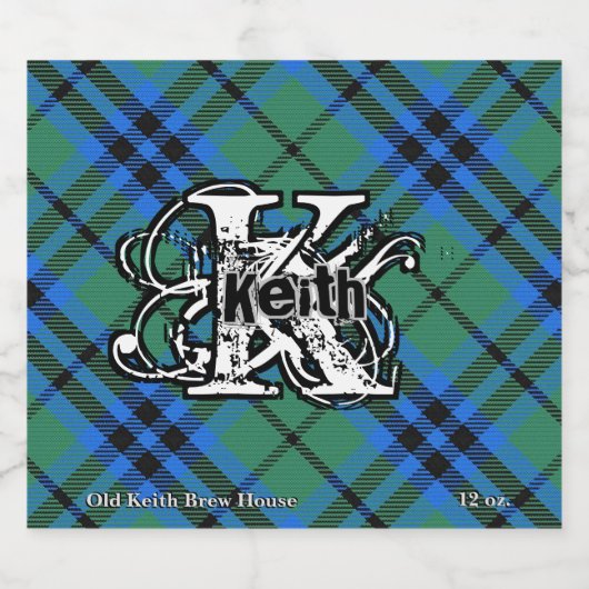 Happy Scotsman Clan Keith Tartan Monogram Bier Etiket (Enkel label)