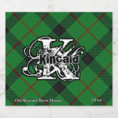 Happy Scotsman Clan Kincaid Tartan Monogram Bier Etiket (Enkel label)