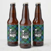 Happy Scotsman Clan Lamont Tartan Monogram Bier Etiket (Flessen)