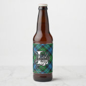 Happy Scotsman Clan Lamont Tartan Monogram Bier Etiket (Voorkant)