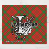 Happy Scotsman Clan Livingstone Tartan Monogram Bier Etiket (Enkel label)