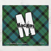 Happy Scotsman Clan MacKay Ancient Tartan Monogram Bier Etiket (Enkel label)