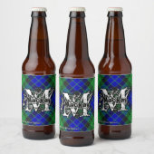 Happy Scotsman Clan MacKay Tartan Monogram Bier Etiket (Flessen)