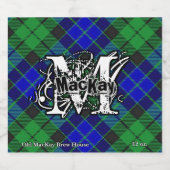 Happy Scotsman Clan MacKay Tartan Monogram Bier Etiket (Enkel label)