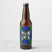 Happy Scotsman Clan MacKay Tartan Monogram Bier Etiket (Voorkant)