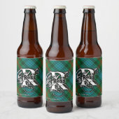 Happy Scotsman Clan Ross Tartan Monogram Bier Etiket (Flessen)