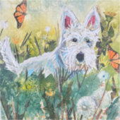 Happy Scottie in a Field Sticker (Voorkant)