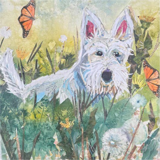 Happy Scottie in a Field Sticker (Voorkant)