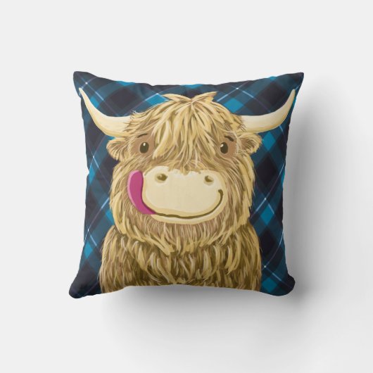 Happy Scottish Highland Cow Kussen (Achterkant)