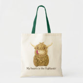 Happy Scottish Highland Cow Tote Bag (Voorkant)