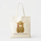 Happy Scottish Highland Cow Tote Bag (Voorkant)