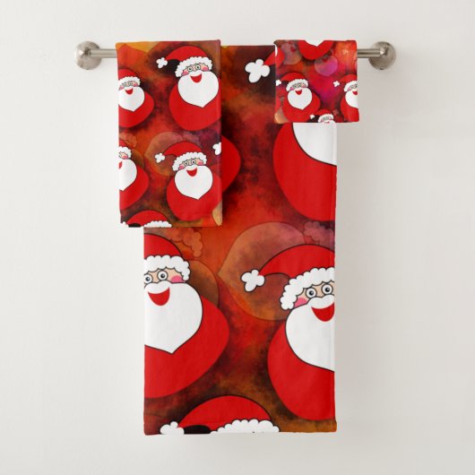 Happy Seamless Santa Claus Pattern Bad Handdoek (Insitu)