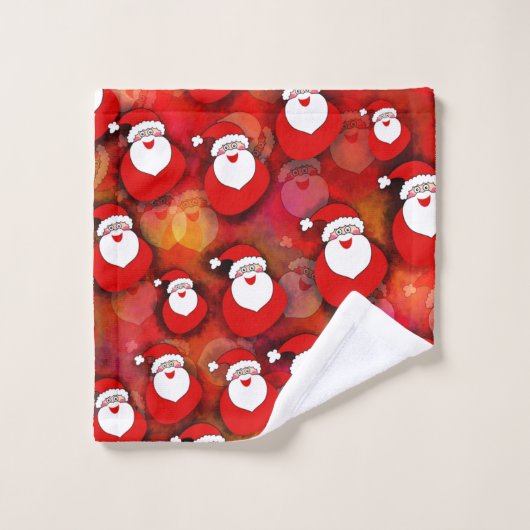 Happy Seamless Santa Claus Pattern Bad Handdoek (Wasdoekje)