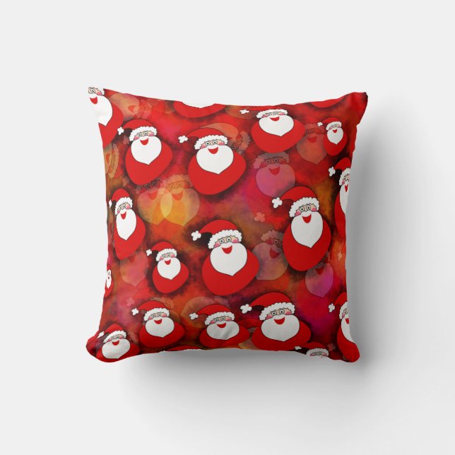 Happy Seamless Santa Claus Pattern Kussen (Voorkant)